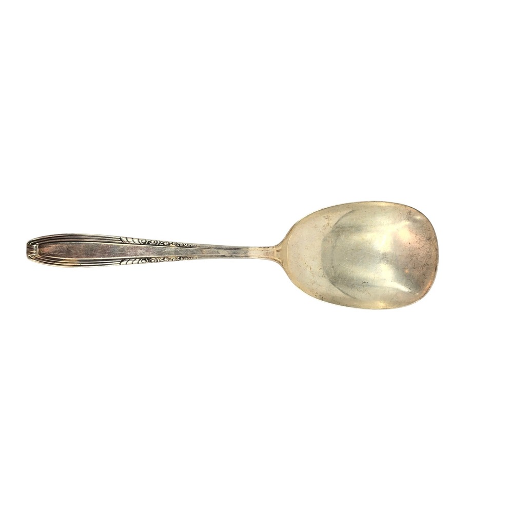 Harmony House Coronation Silver Plate AA+ Serving Spoon Vintage Art Deco 8.25"